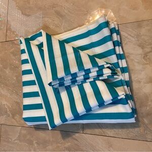 Teal and White Striped Fabric - 5 Yards - sewing, crafts, art, fashion, projects